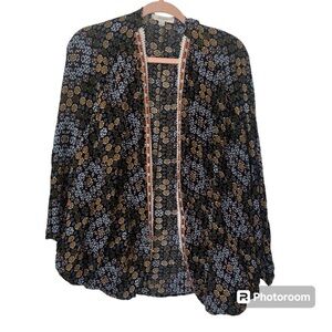 Umgee Bohemian Soft Lightweight Cardigan Short Sleeve Multicolor B1